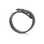Leather 3-Snap Ring Black