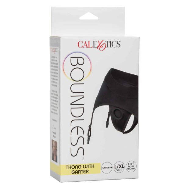 Boundless Thong with Garter Black S/M