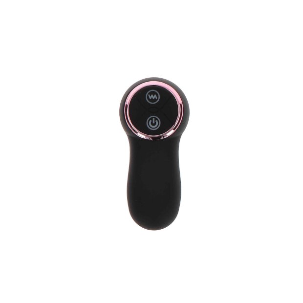 The Bold Beaded Vibrating Anal Plug Blue Metallic