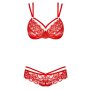 Obsessive Bra and Panty Set Red S - XL