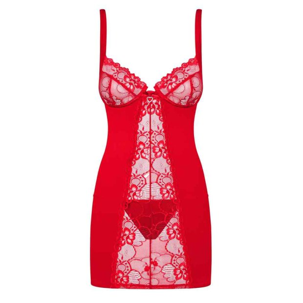 Obsessive Heartina Dress with Lace Red S - XL