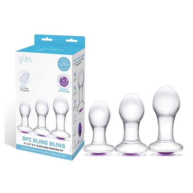 Glas Bling Bling Glass 3 pc Anal Training Kit