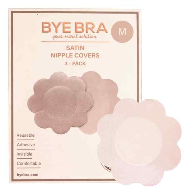 Bye Bra Silk Nipple Covers M - XL Nude 3 Pairs