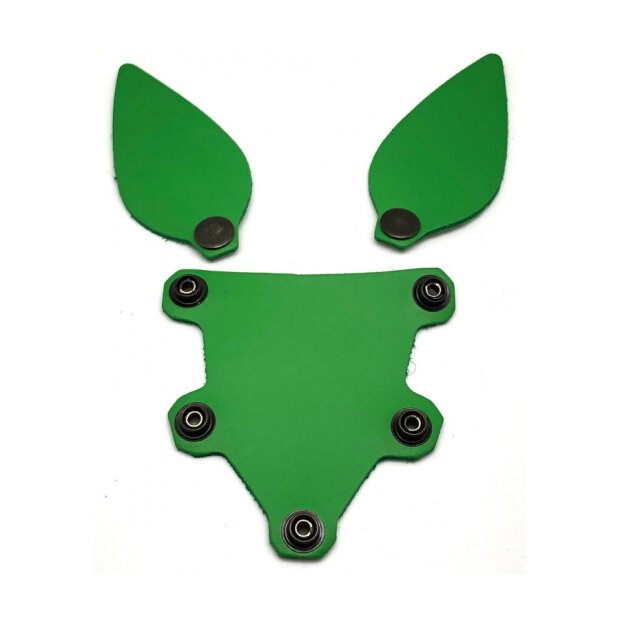Puppy Set Green Leather Ears And Tongue