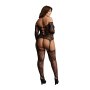 Criss Cross Neck Suspender Bodystocking