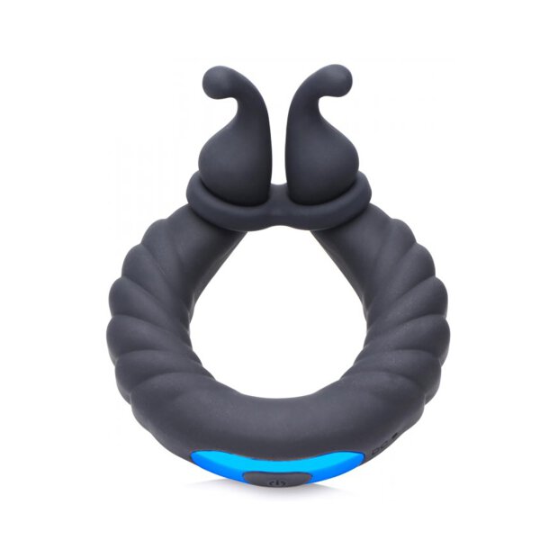 Trinity Vibes 10X Cobra Dual Stimulation Silicone Cock Ring - Black