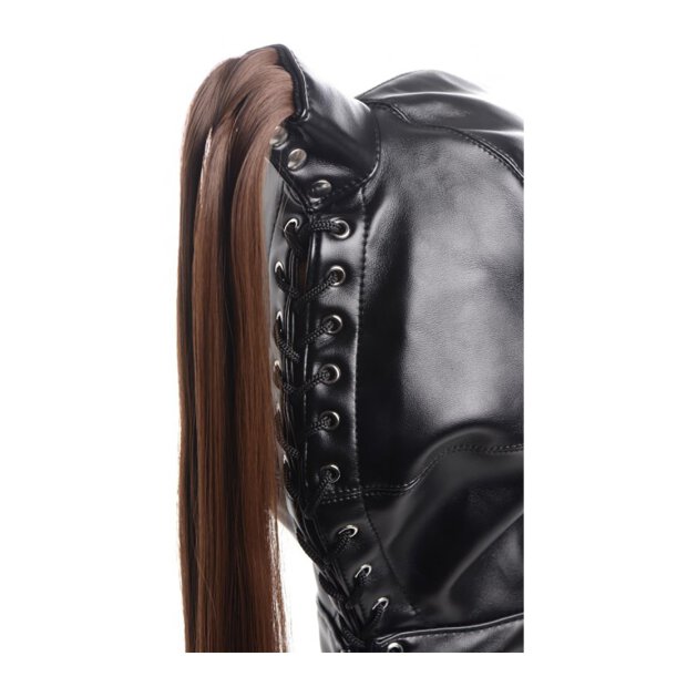 Strict Ponytail Bondage Hood - Black
