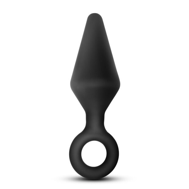 Anal Adventures Platinum Silicone Loop Plug Large Black - 3,8 cm