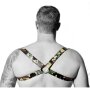 Camouflage Leder Geschirr - Acc. CHROM - KREUZ - DER ROTE S/M