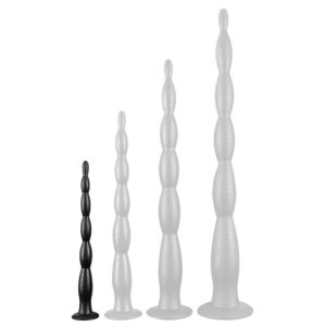 Long Dildo Scale Beads S 30 x 3cm Black