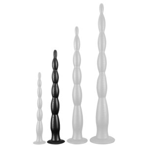 Long Dildo Scale Beads M 40 x 4cm Black