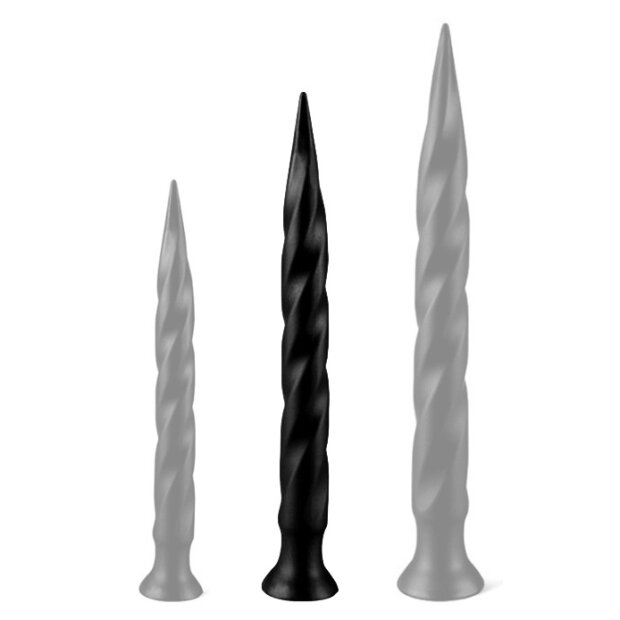 Long Tail Dildo M 42 x 4.5cm Black
