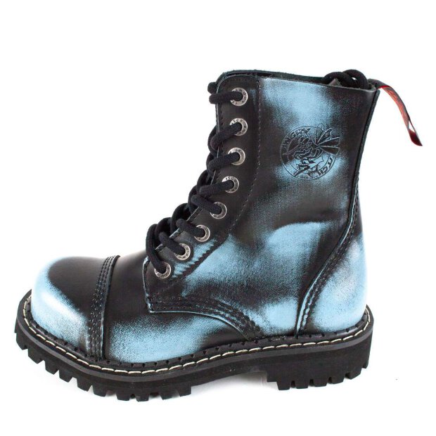 Angry Itch 08-Loch Leder Stiefel Denim Rub-Off Größe 36 - 48
