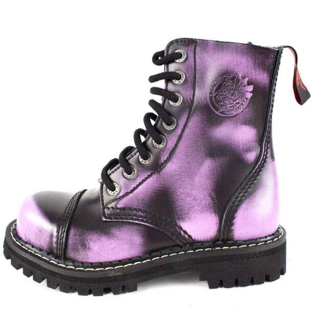 Angry Itch 08-Loch Leder Stiefel Violet Rub-Off Größe 36 - 48