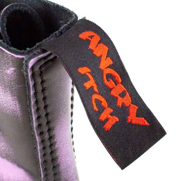 Angry Itch 08-Loch Leder Stiefel Violet Rub-Off Größe 36 - 48