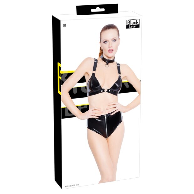 Vinyl Bra Set S