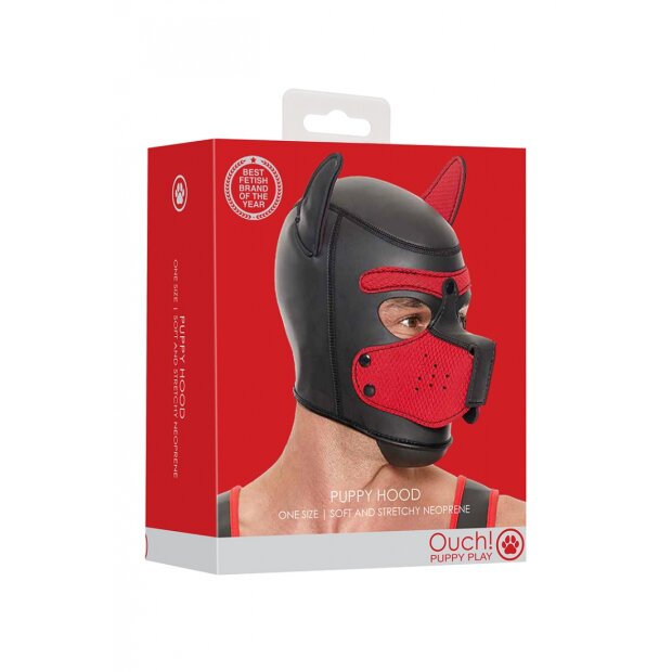 Shots Ouch! Neopren Hunde-Maske rot