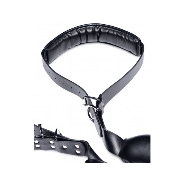 XR Brands Padded thigh strap with wrist cuffs black