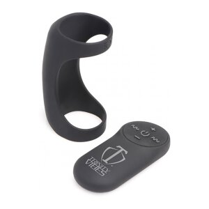 Trinity Vibes doppelter Penis Schaft Vibrationsring schwarz