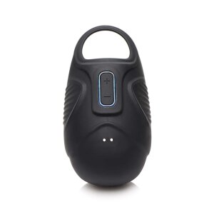 Trinity Vibes Silikon Penis Ring mit Hoden Vibration schwarz