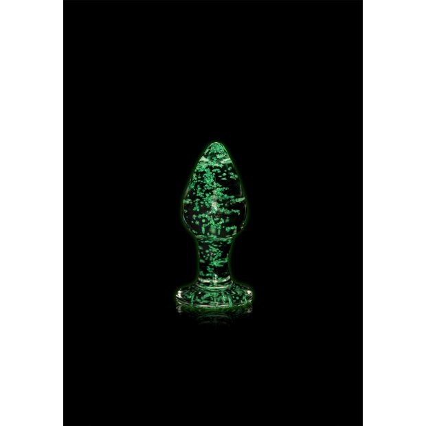 Glass Butt Plug - Glow in the Dark - Small - 2,5 cm