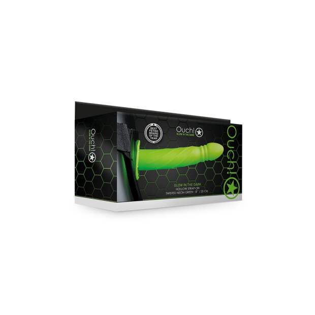 Twisted Hollow Strap-on - 8 / 20 cm - Glow in the Dark