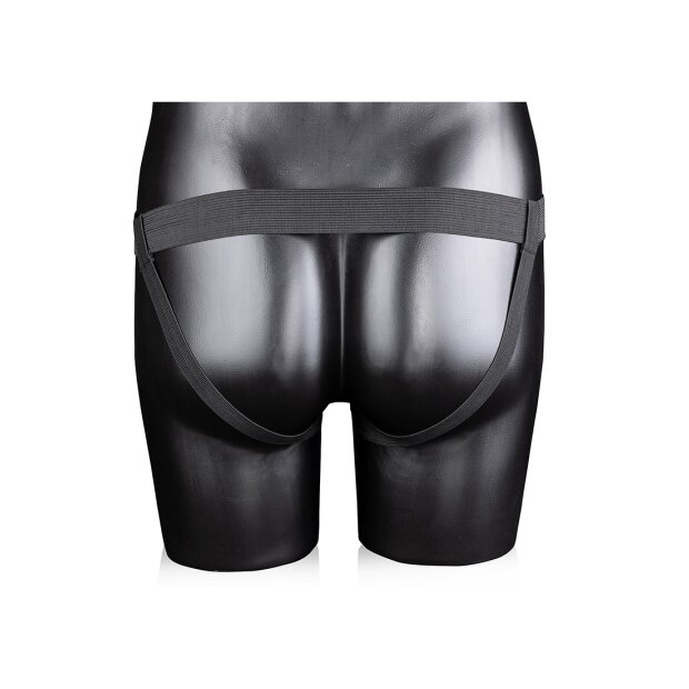 Shots Ouch! Textured Curved Hollow Strap-On blue 20 cm