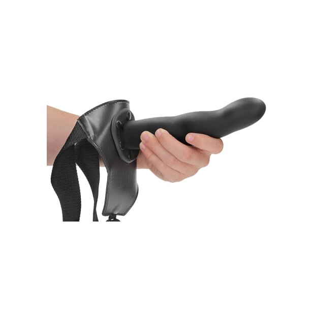 Shots Ouch ! Curved Hollow Strap-On noir 20 cm