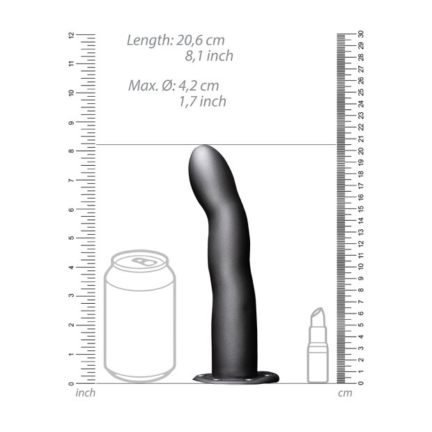 Shots Ouch! Curved Hollow Strap-On gray 20 cm