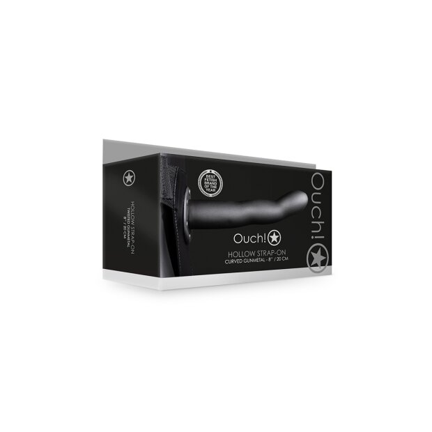 Shots Ouch! Curved Hollow Strap-On gray 20 cm