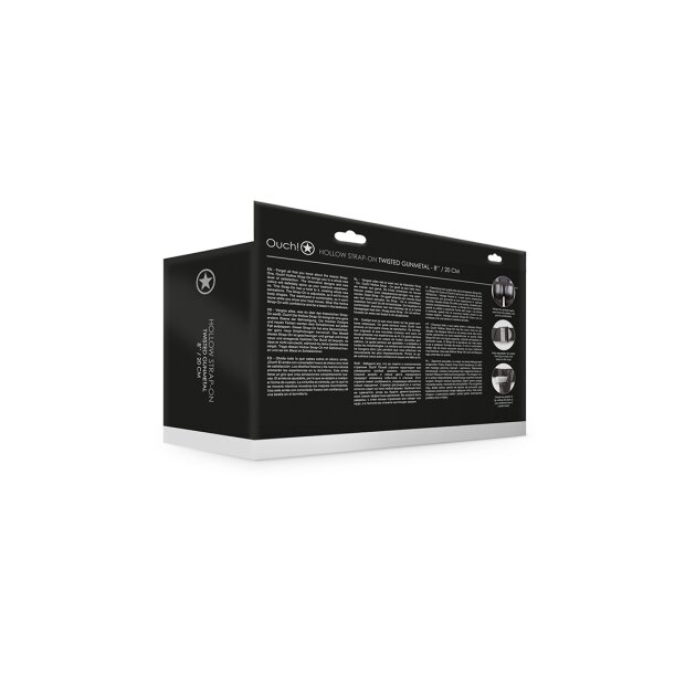 Shots Ouch! Curved Hollow Strap-On gray 20 cm