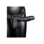 Shots Ouch ! Strap-On creux nervuré avec testicules noir 21 cm