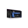 Shots Ouch! Ribbed hollow strap-on with testicles blue 21 cm
