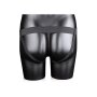 Shots Ouch! Ribbed hollow strap-on with testicles blue 21 cm