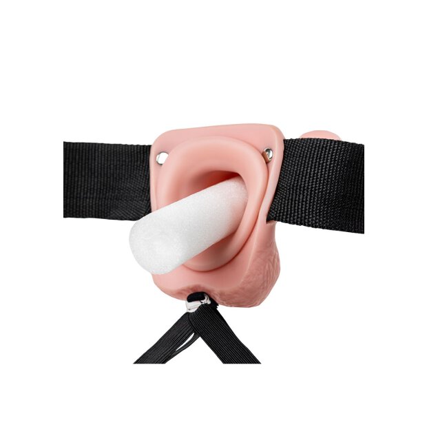 Vibrating Hollow Strap-on with Balls - 7/ 18 cm
