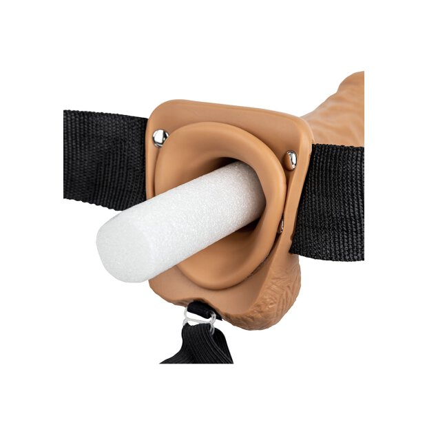 Vibrating Hollow Strap-on with Balls - 7/ 18 cm