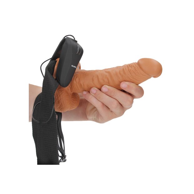 Vibrating Hollow Strap-on with Balls - 7/ 18 cm