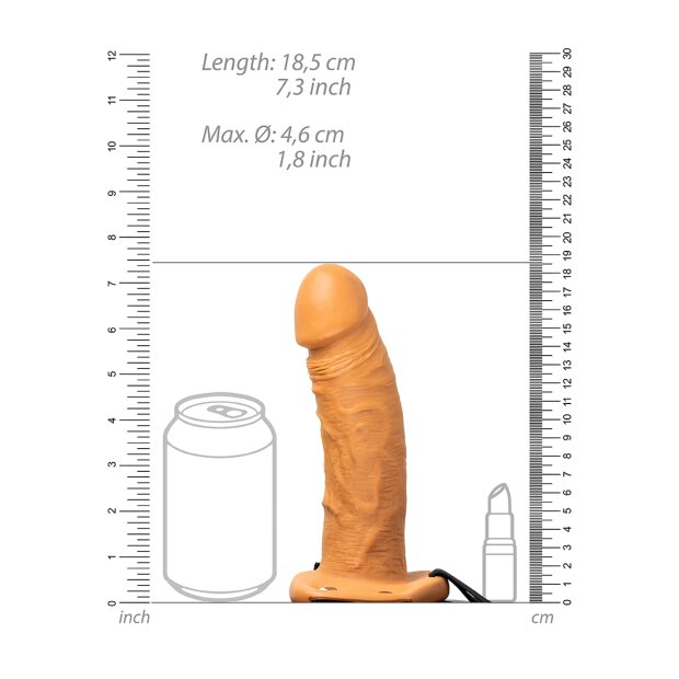 Vibrating Hollow Strap-on No Balls - 6/ 15,5 cm