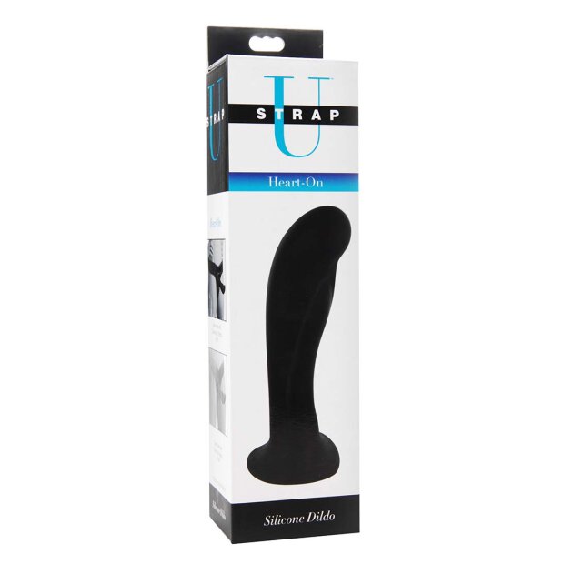 Strap U Heart On Silicone Dildo black 14,5 cm
