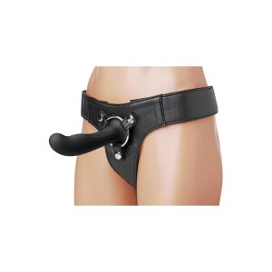 Strap U Heart On gode en silicone noir 14,5 cm