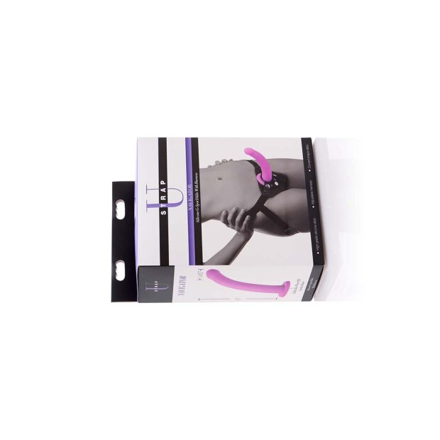 Strap U Navigator point G ventouse gode avec harnais rose 14,5 cm