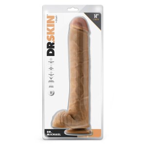 Dr. Skin Dr. Michael 14 Inch Dildo With Balls Tan - 35,5 cm