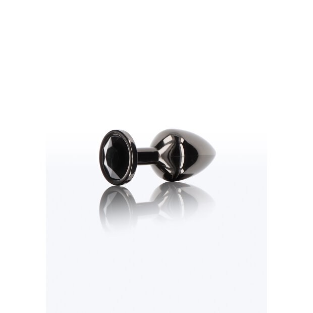 Taboom Aluminium Anal Plug mit Strassstein S schwarz 2,7 cm