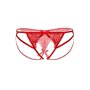 Naomi strappy crotchless tanga Red L/XL