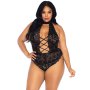Backless & Crotchless Teddy Black XL/2XL