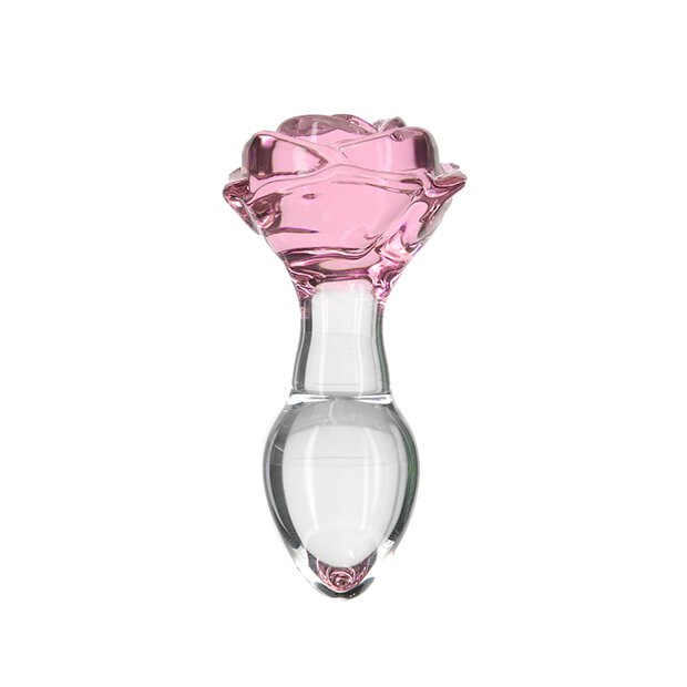 Pillow Talk - Rosy Luxurious Glass Anal Plug with Bonus Bullet - 3,3 cm