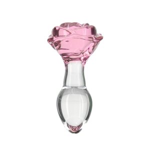 Pillow Talk - Rosy Luxurious Glass Anal Plug with Bonus...