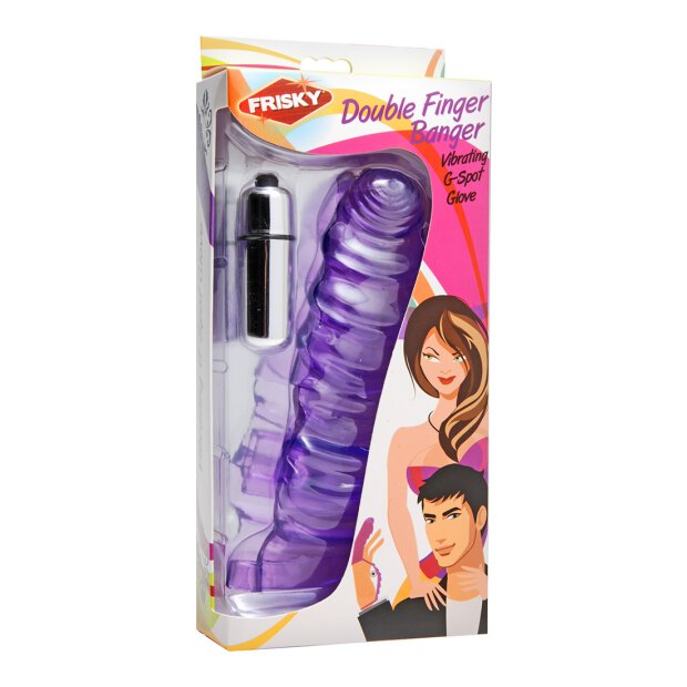 Frisky Doppel Finger Banger Vibrierender G-Punkt Handschuh lila