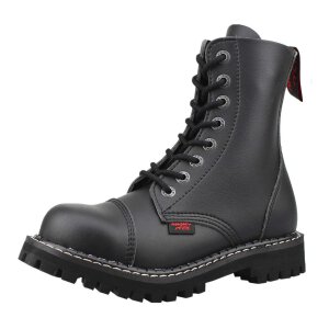 OUTLET Angry Itch 08-Loch Vegane PU Stiefel Schwarz...