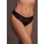Claire Elastic Lace Brief with Golden Details Black OS